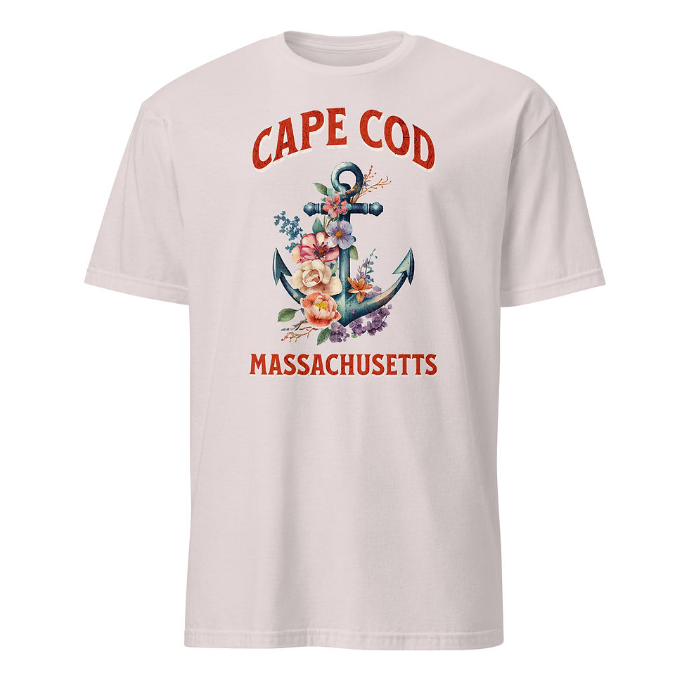 Thumbnail: Cape Cod Flower Anchor - Short-Sleeve Unisex T-Shirt