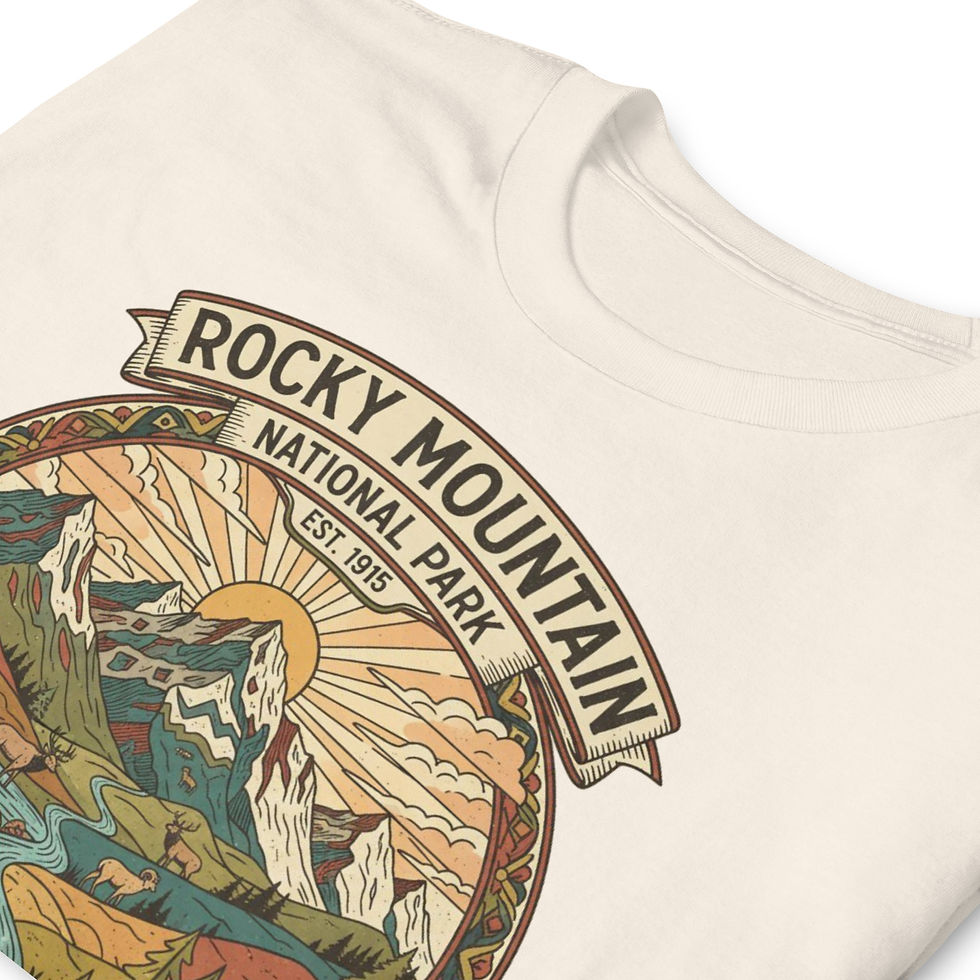 Thumbnail: Rocky Mountain NP with Sun - Short-Sleeve Unisex T-Shirt