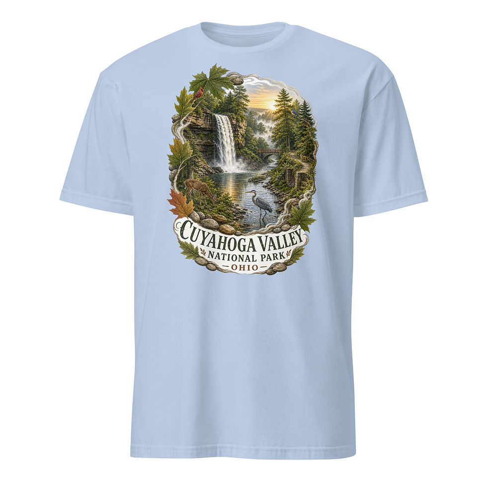 Thumbnail: Cuyahoga Valley National Park — Ohio | Waterfalls & Wildlife Scenic T‑Shirt