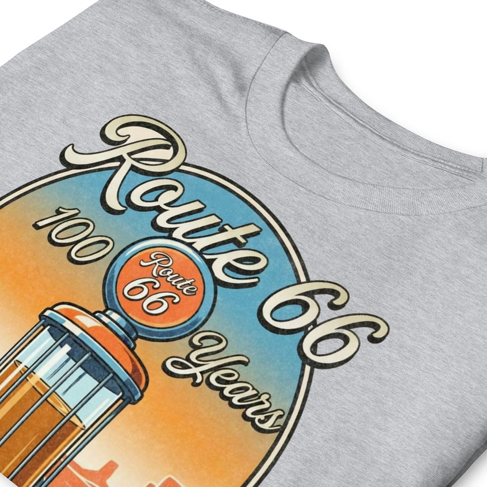Thumbnail: Route 66 Centennial T‑Shirt featuring a vintage gas pump and anniversary text.