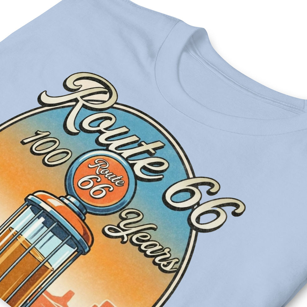 Thumbnail: Route 66 Centennial T‑Shirt featuring a vintage gas pump and anniversary text.