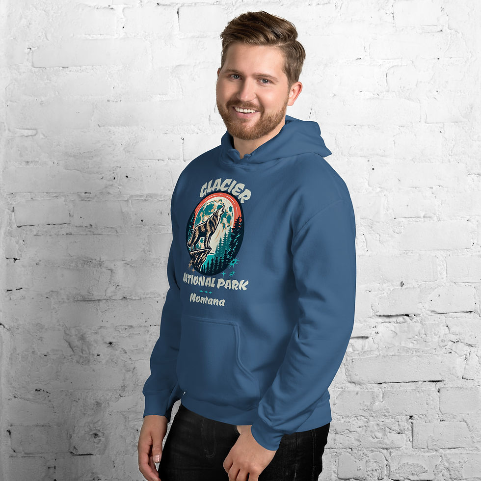 Thumbnail: Glacier NP Wolf & Moon - Unisex Hoodie