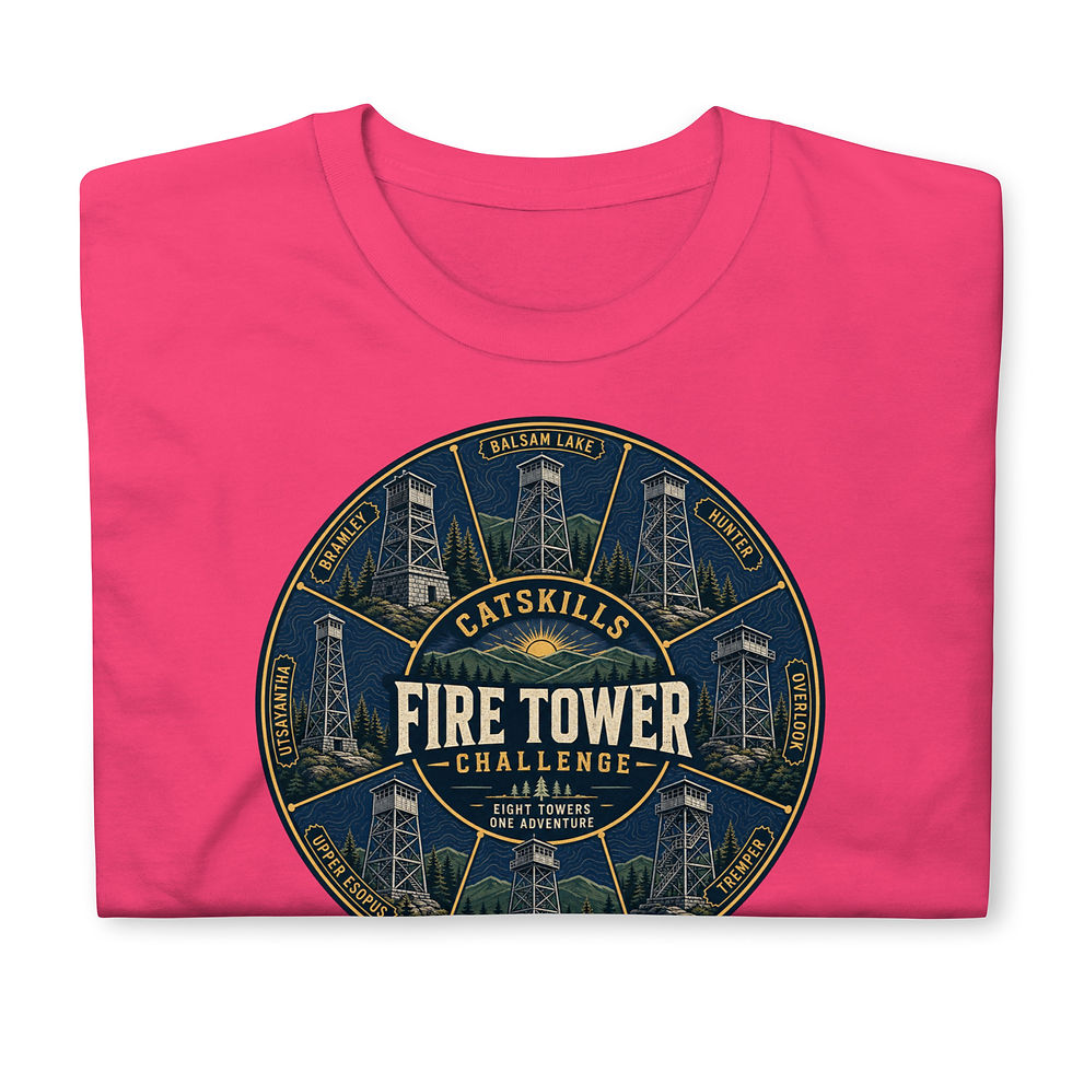 Thumbnail: Catskills Fire Tower Challenge Tee – Eight Towers, One Adventure