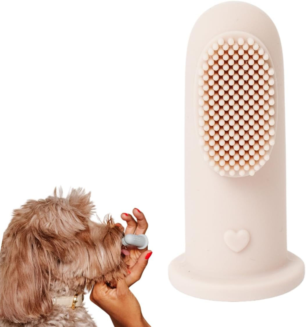Puppy Breath Daily Dog Finger Toothbrush for Bad Breath, Removing Plaque and Ta