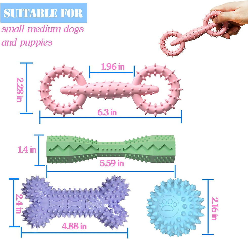 Thumbnail: 4 Pack Puppy Toys for 2-8 Months Pets Dog Chew Toy for Small Puppies Teething T