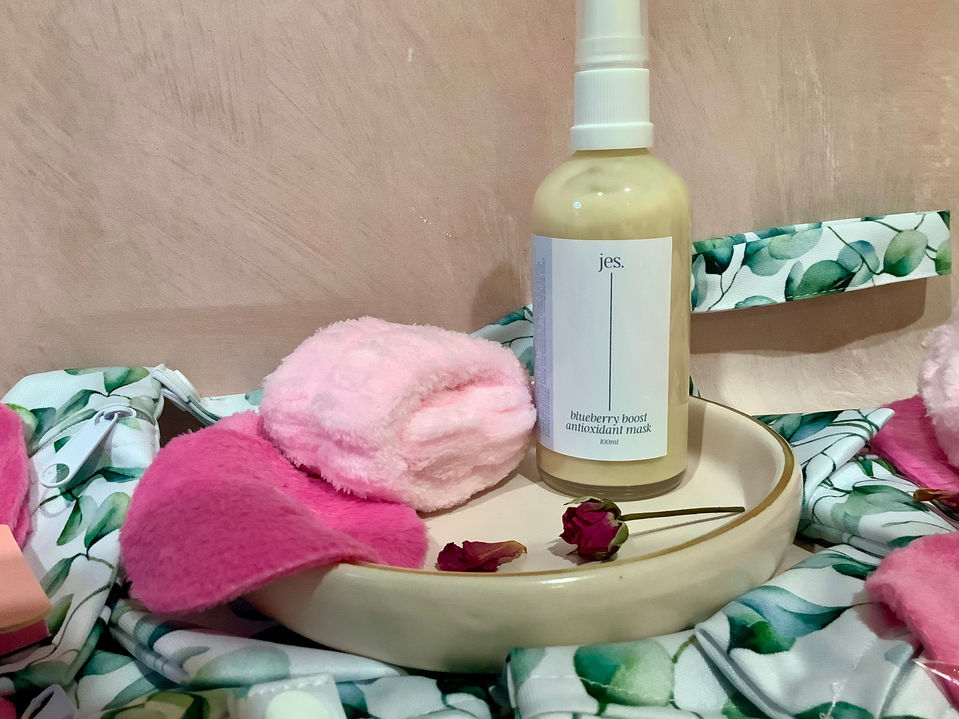 Blueberry Boost Mask in a spa setting