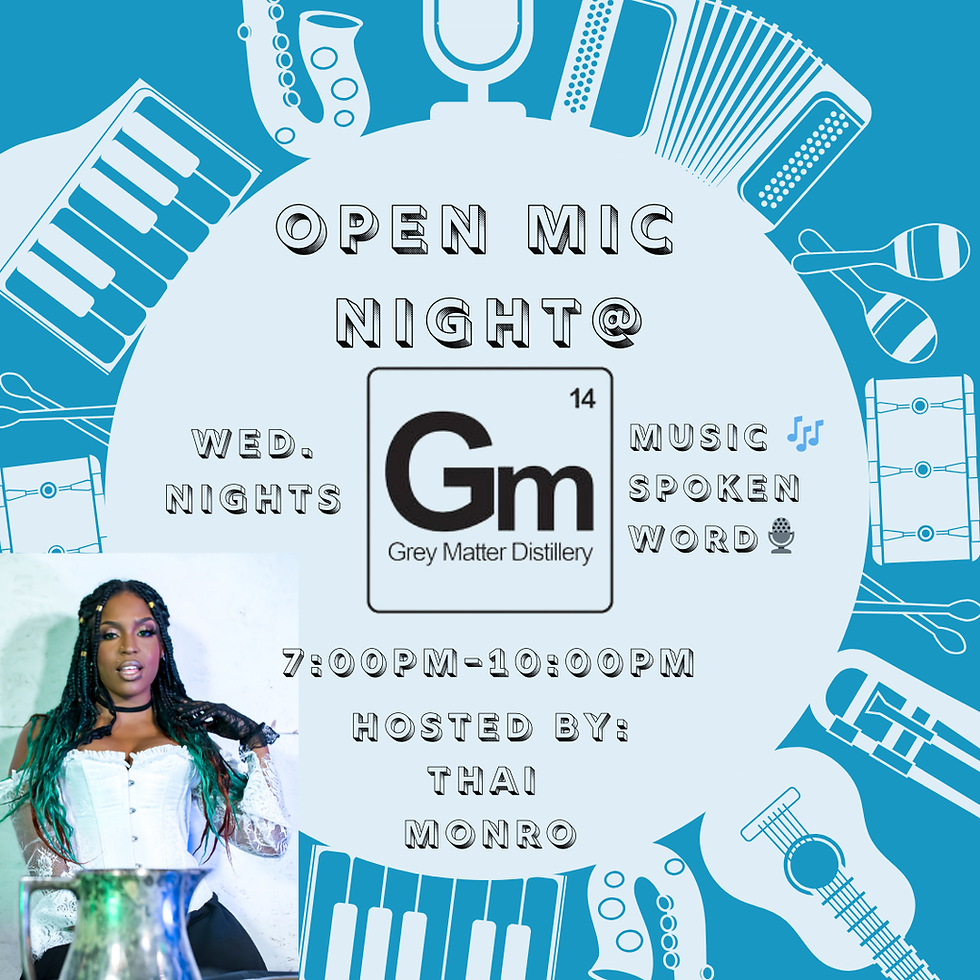Open Mic Night at Grey Matter Distillery - Host by Thai Monro