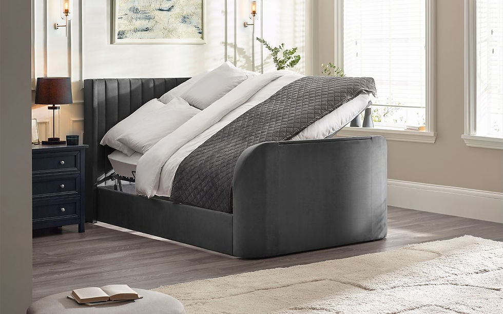Thumbnail: Clara Dark Grey Side Lift Ottoman Tv Bed