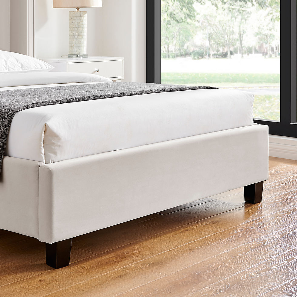 Thumbnail: Polaris Natural Velvet Fabric Bed Frame