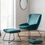 Thumbnail: Mila Teal Velvet Chair and Matching Foot Stool