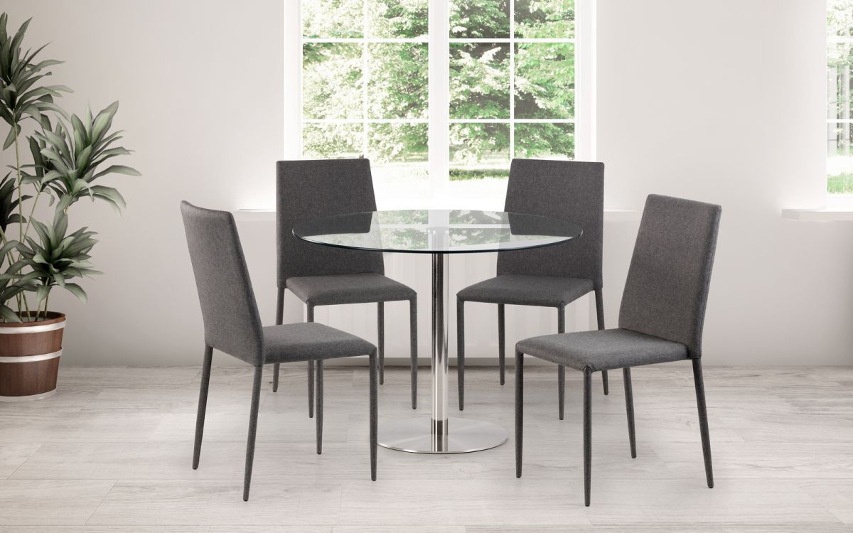 Milan Table & Jazz Grey Dining Chairs