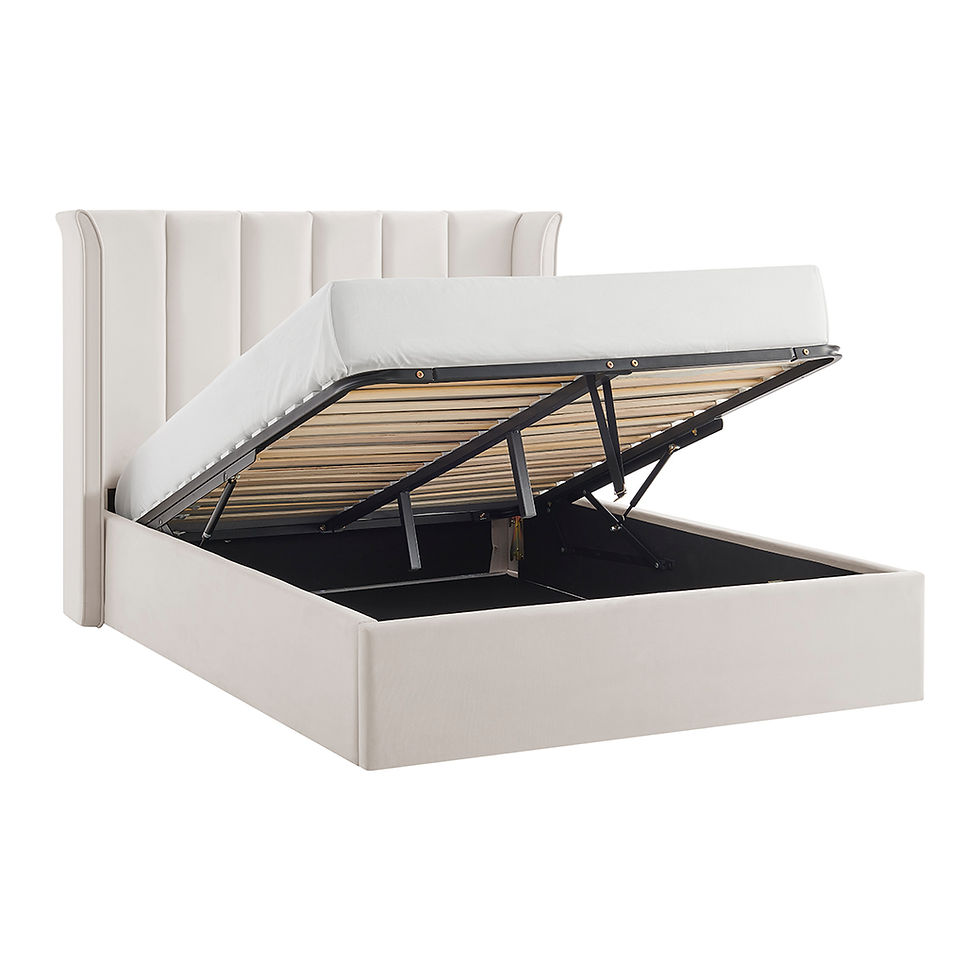 Thumbnail: Limelight's Polaris Natural Fabric Ottoman Bed Frame