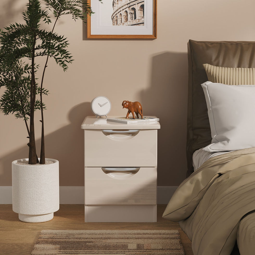 Camden Kashmir Gloss 2 Drawer Bedside Table