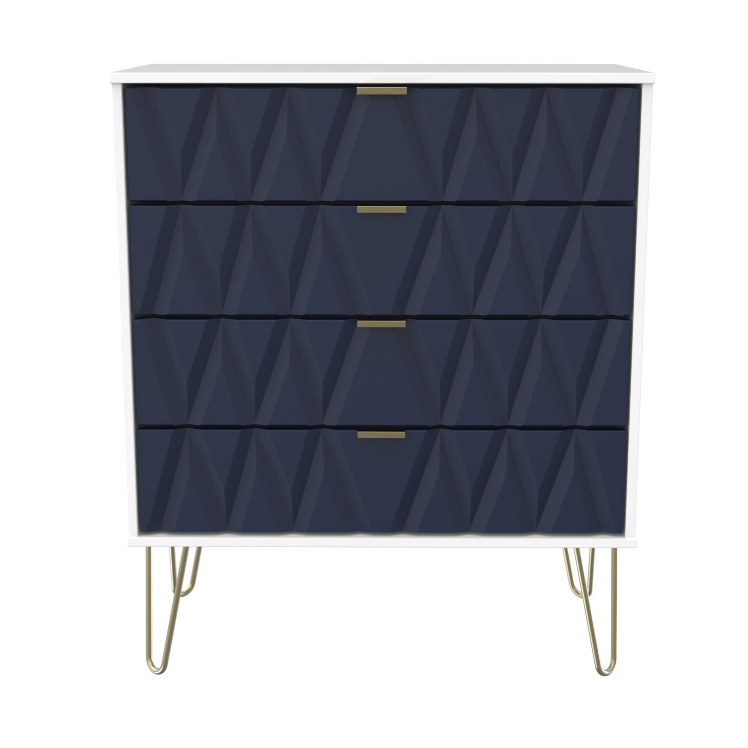 Diamond Indigo With White Matt 4 Drawer Chest