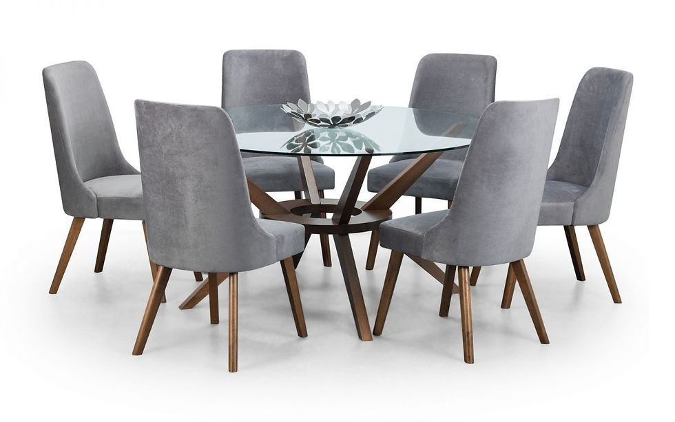 Chelsea Glass Dining Table & 4 Huxley Chairs
