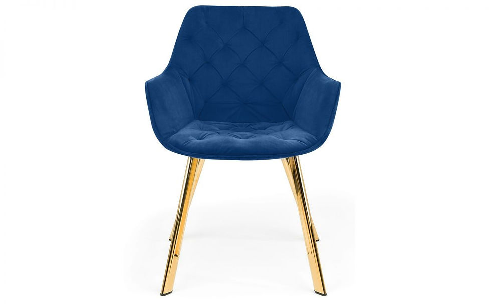 Thumbnail: Lorenzo Blue Velvet Dining Chair