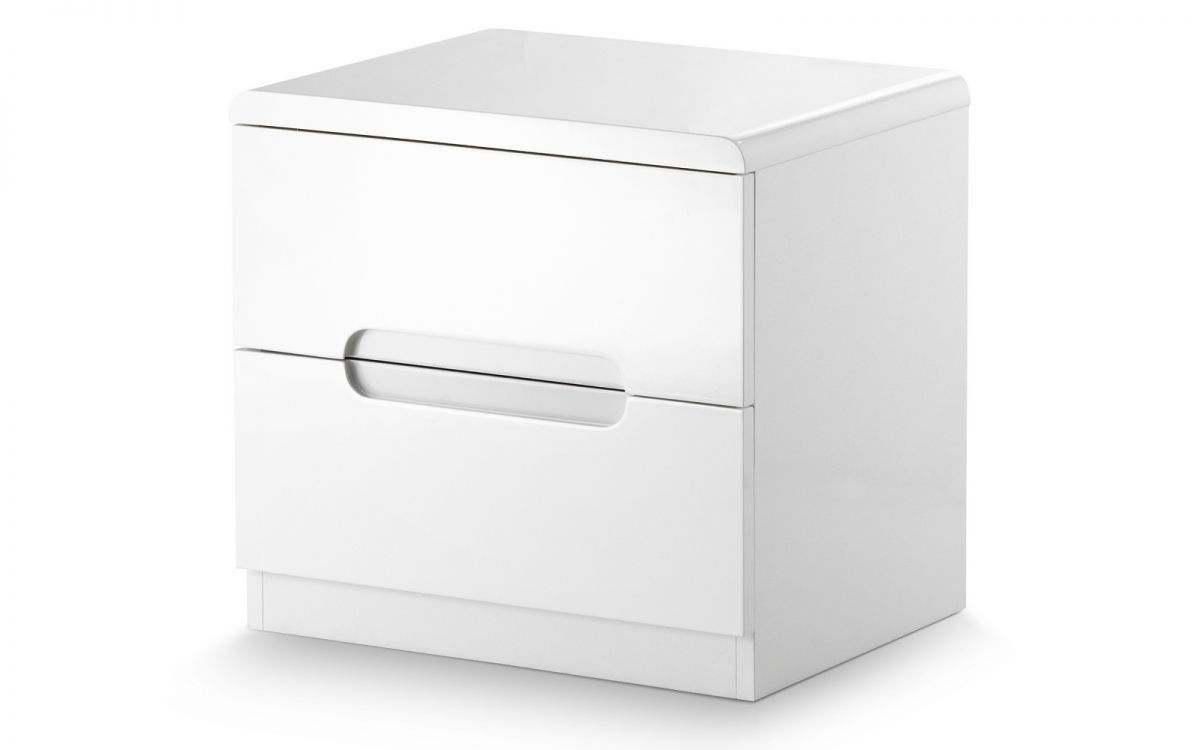 White high gloss bedside table