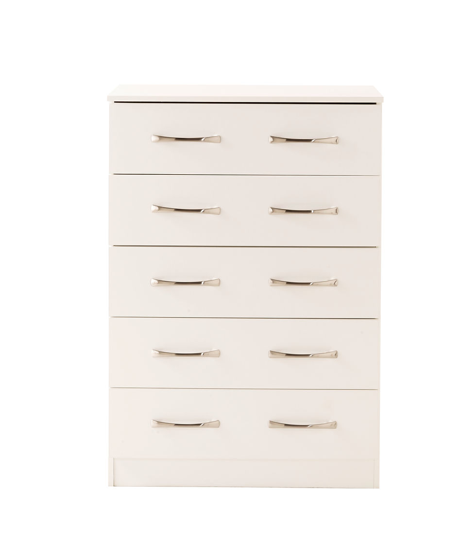 Thumbnail: Avon 5 drawer chest of drawers in white
