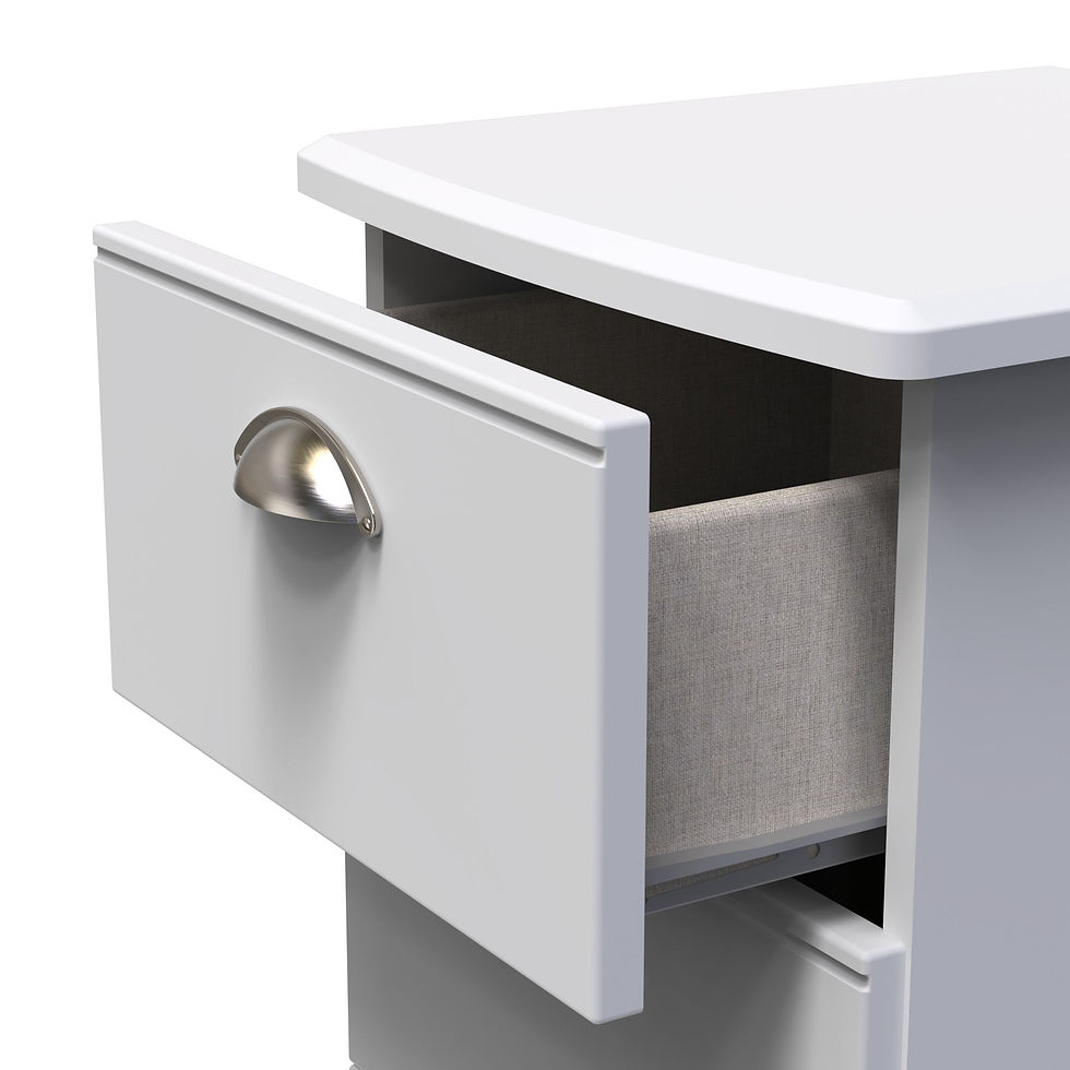 Thumbnail: Victoria Grey Matt  Five Drawer Bedside Table
