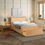 Thumbnail: Limelight's Kenji Oak Chevron Bed Frame with Storage Drawer