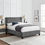 Thumbnail: Limelight's Rhea Drak Grey Fabric Bed Frame