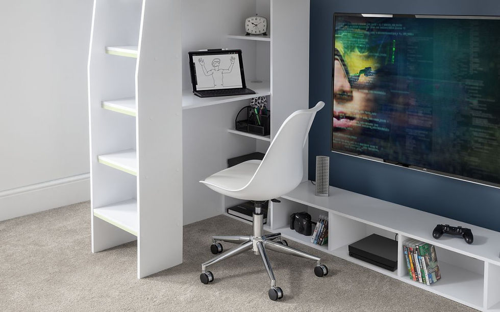 Thumbnail: Nebula White Gaming Bed with Desk