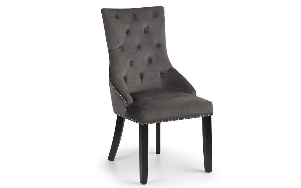 Thumbnail: Veneto Grey Velvet Knockerback Dining Chair