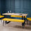 Thumbnail: Rectangle oak and gunmetal dining table with two chairs and two benches in mansard velvet