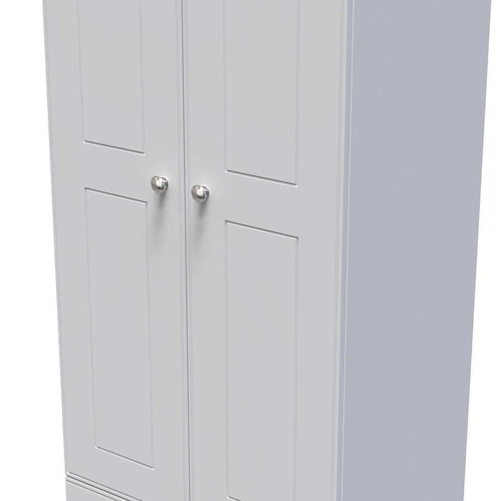 Thumbnail: Victoria Grey Matt 2 Door 2 Drawer Wardrobe