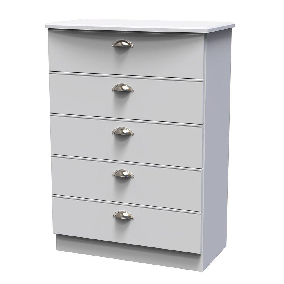 Thumbnail: Victoria Grey Matt Five Drawer Chest