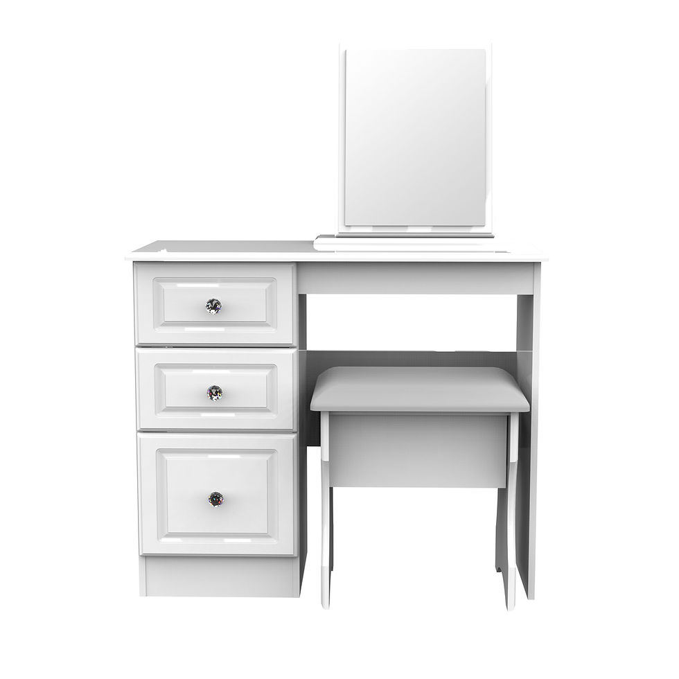 Thumbnail: Balmoral White High Gloss Single Dressing Table
