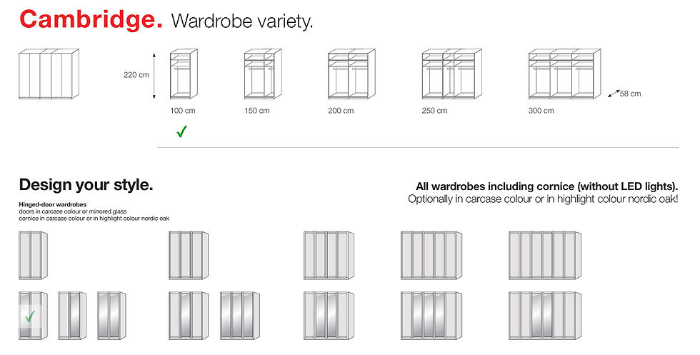 Thumbnail: Wiemann Cambridge Champagne 2 Door Wardrobe with 1 left Door