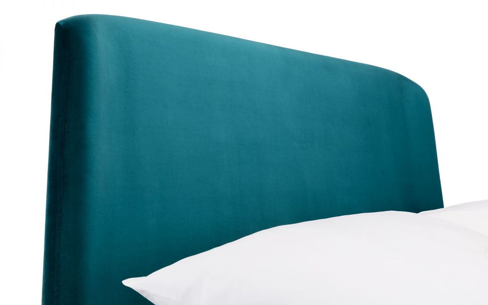 Thumbnail: Teal fabric bedframe