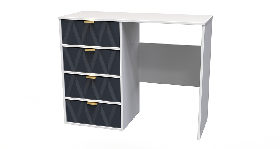 Thumbnail: Diamond Indigo with White Matt 3 Drawer Desk/Vanity