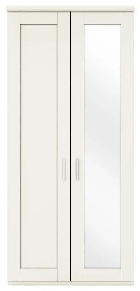 Wiemann Cambridge White 100cm 2 Door Wardrobe with 1 Right Mirror