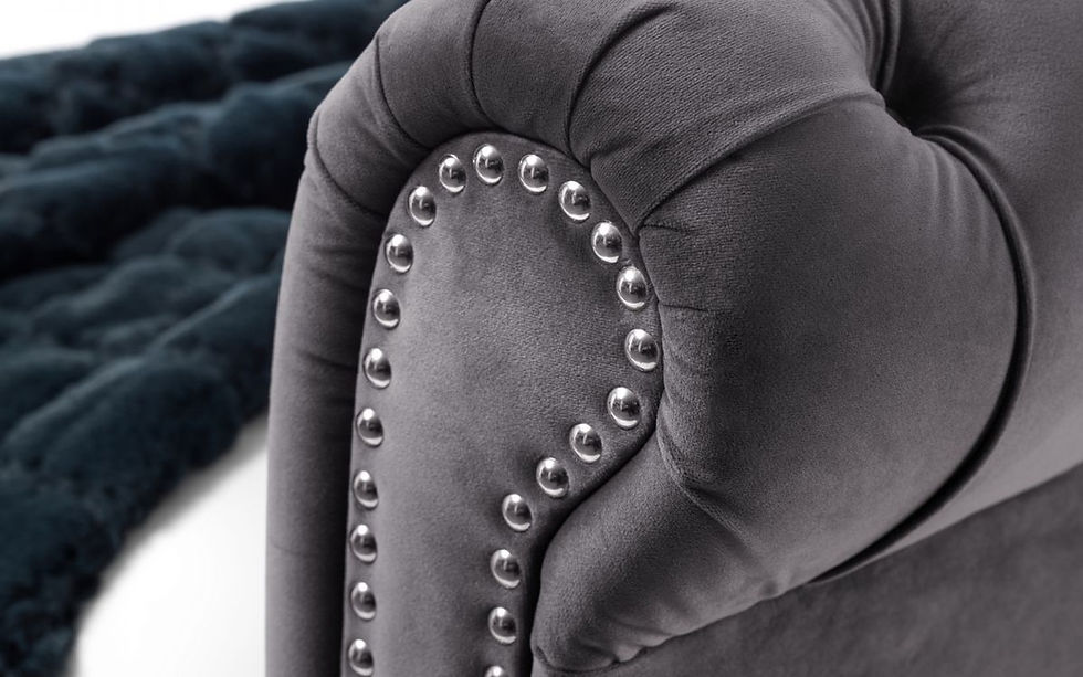 Thumbnail: Valentino Dark Grey Velvet Fabric Bed Frame