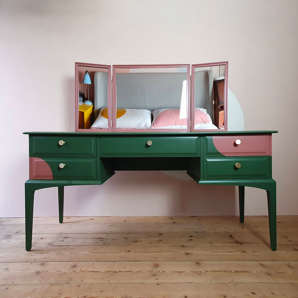 Thumbnail: Front view dressing table with mirrors