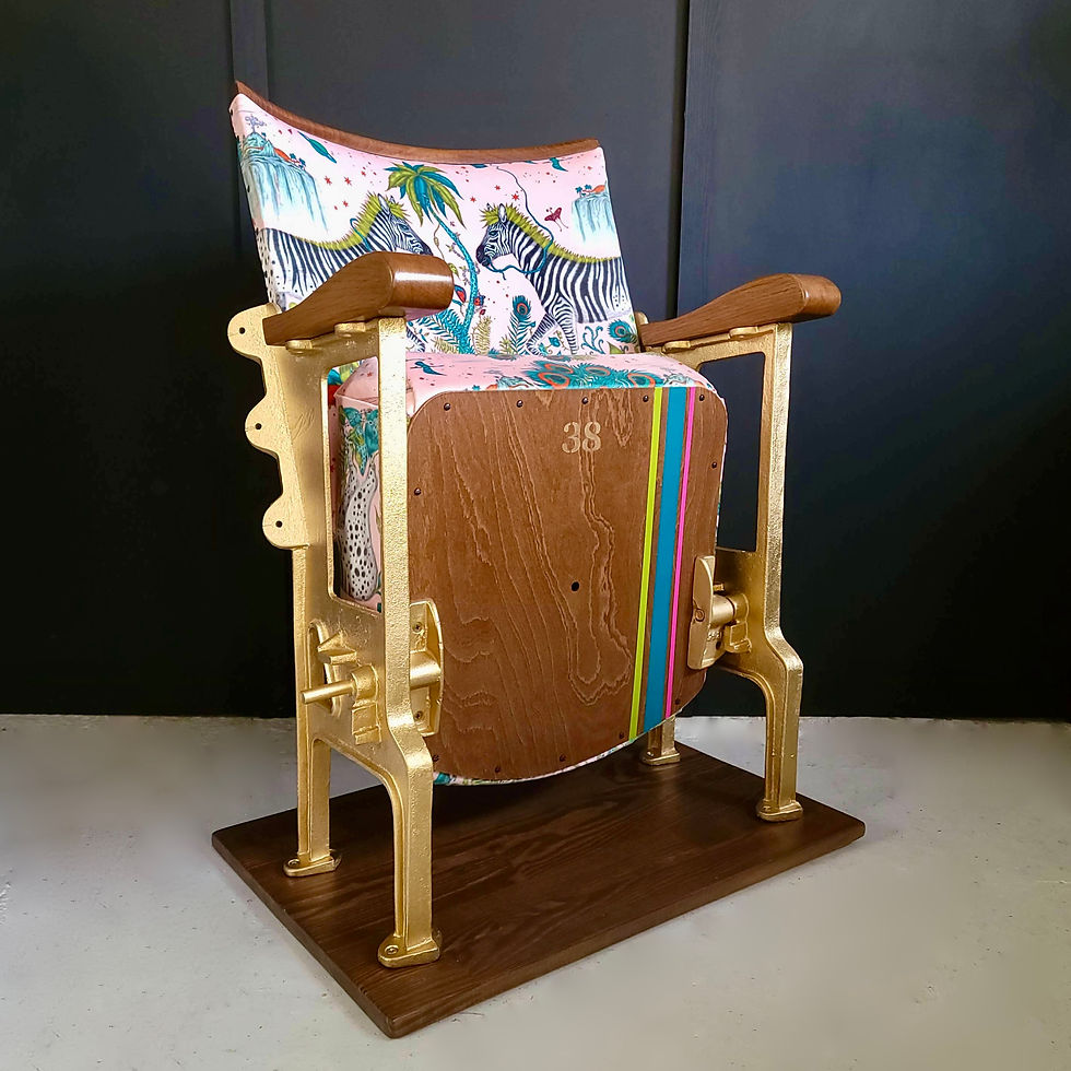 Thumbnail: Vintage cinema seat in Lost World velvet