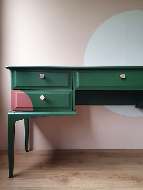 Green and pink dressing table or desk | Orange Otter Green and pink dressing table or desk | Orange Otter