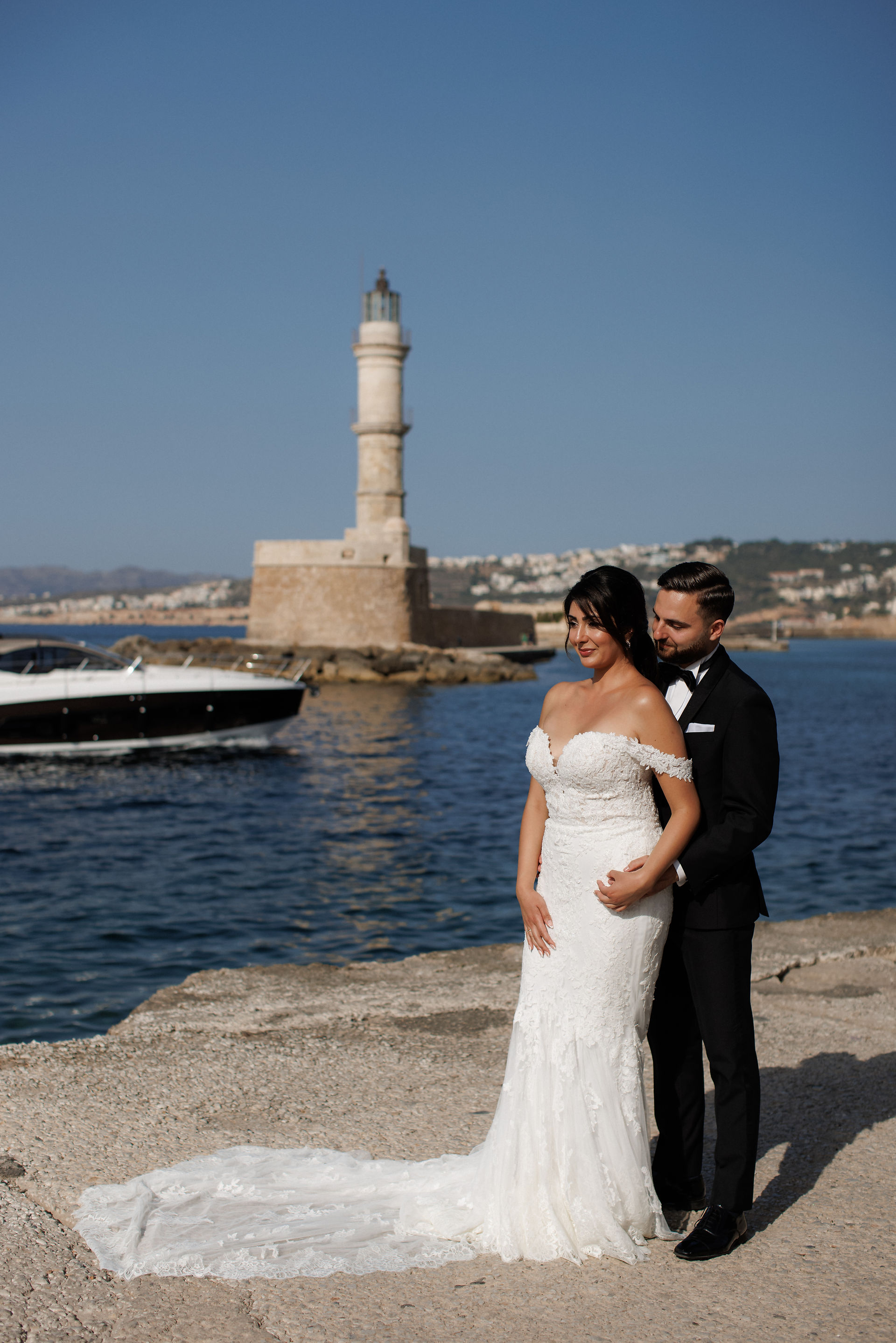 couple's picture in Chania port 