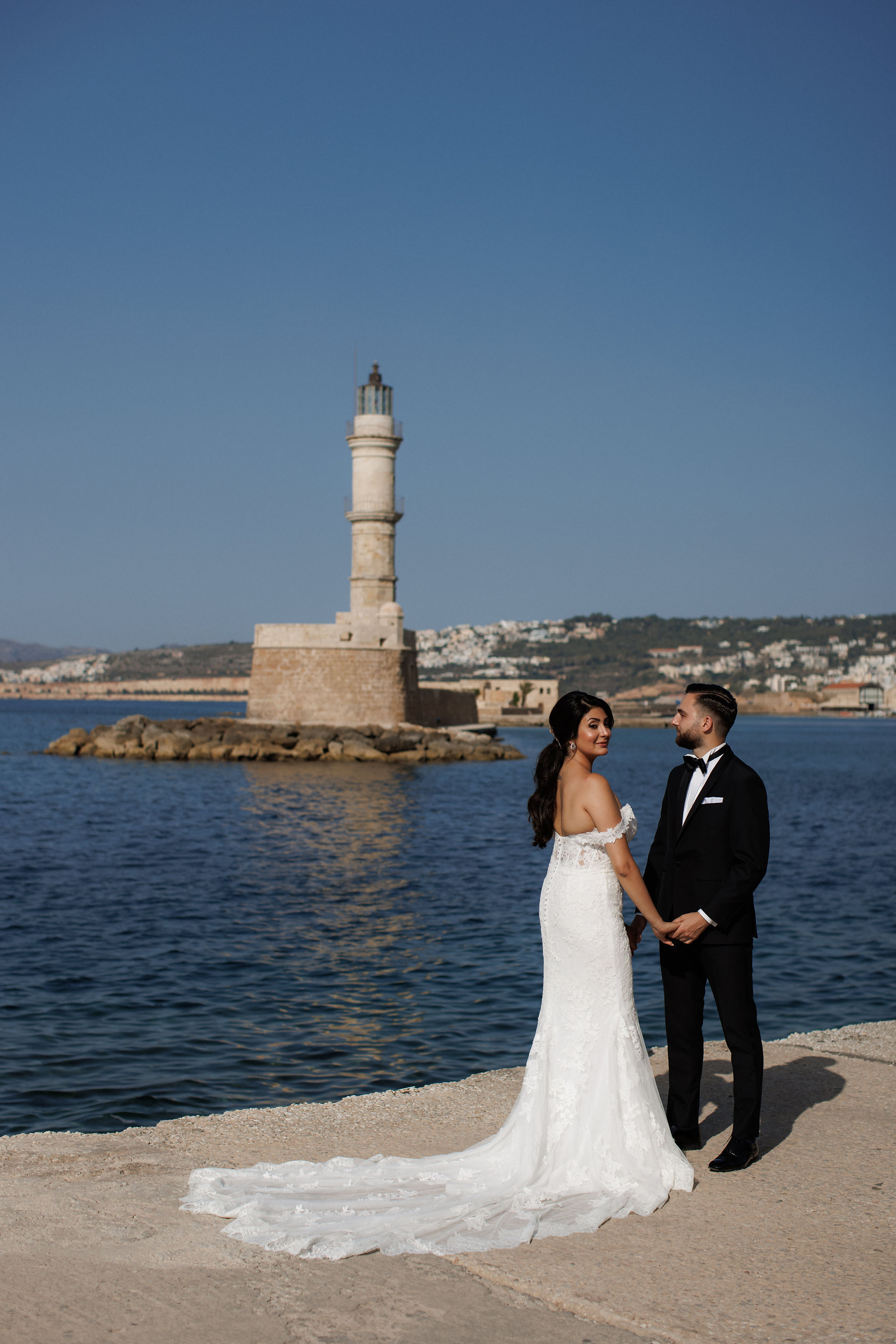 couple's picture in Chania port 