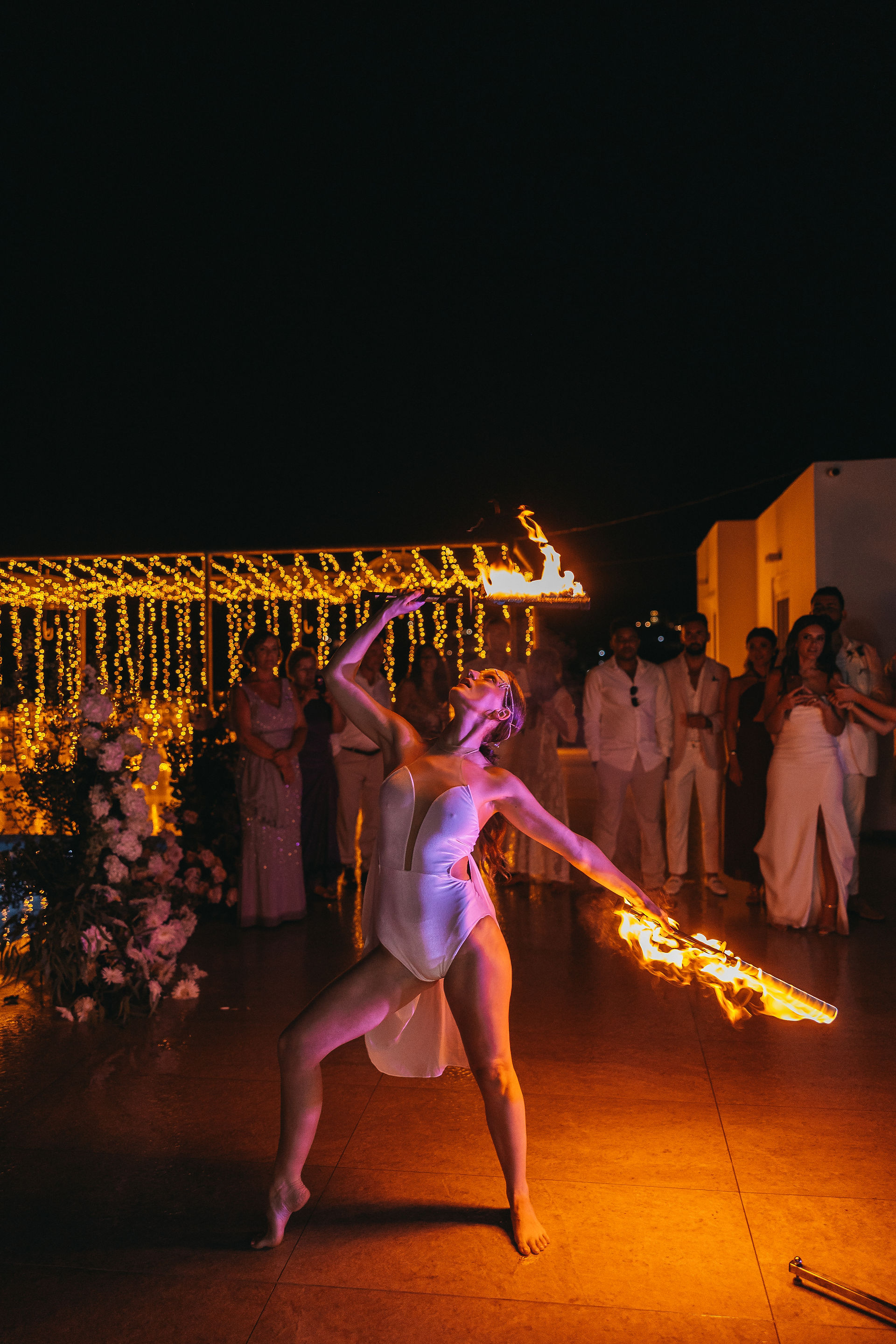 fire show at night