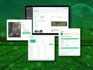 อินเทอร์เฟซของระบบการจัดการการปฏิบัติตามข้อกำหนด (Compliance Management System) แสดงกรณีความเสี่ยงจากการตัดไม้ทำลายป่าและขั้นตอนการตรวจสอบความถูกต้อง - Koltiva.com