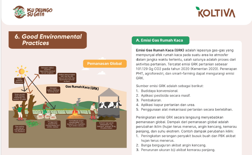 Training material used by Koltiva field agents to support producers in reducing emissions and meeting sustainability standards. - Koltiva.com