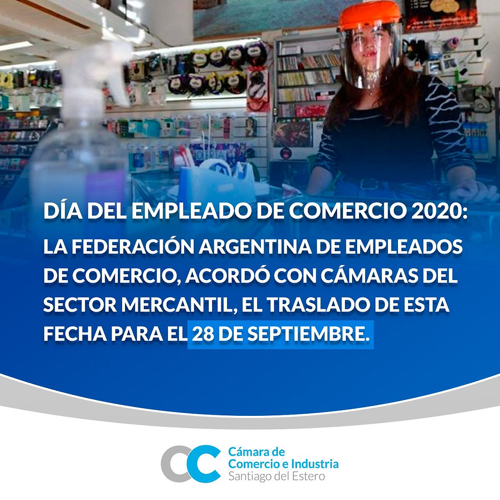 El Día del Empleado de Comercio 2020 se conmemorará el 28 de septiembre