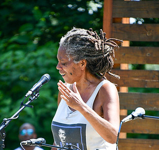 Janine "JG" Georgette singing at the 2022 Juneteenth Commemoration