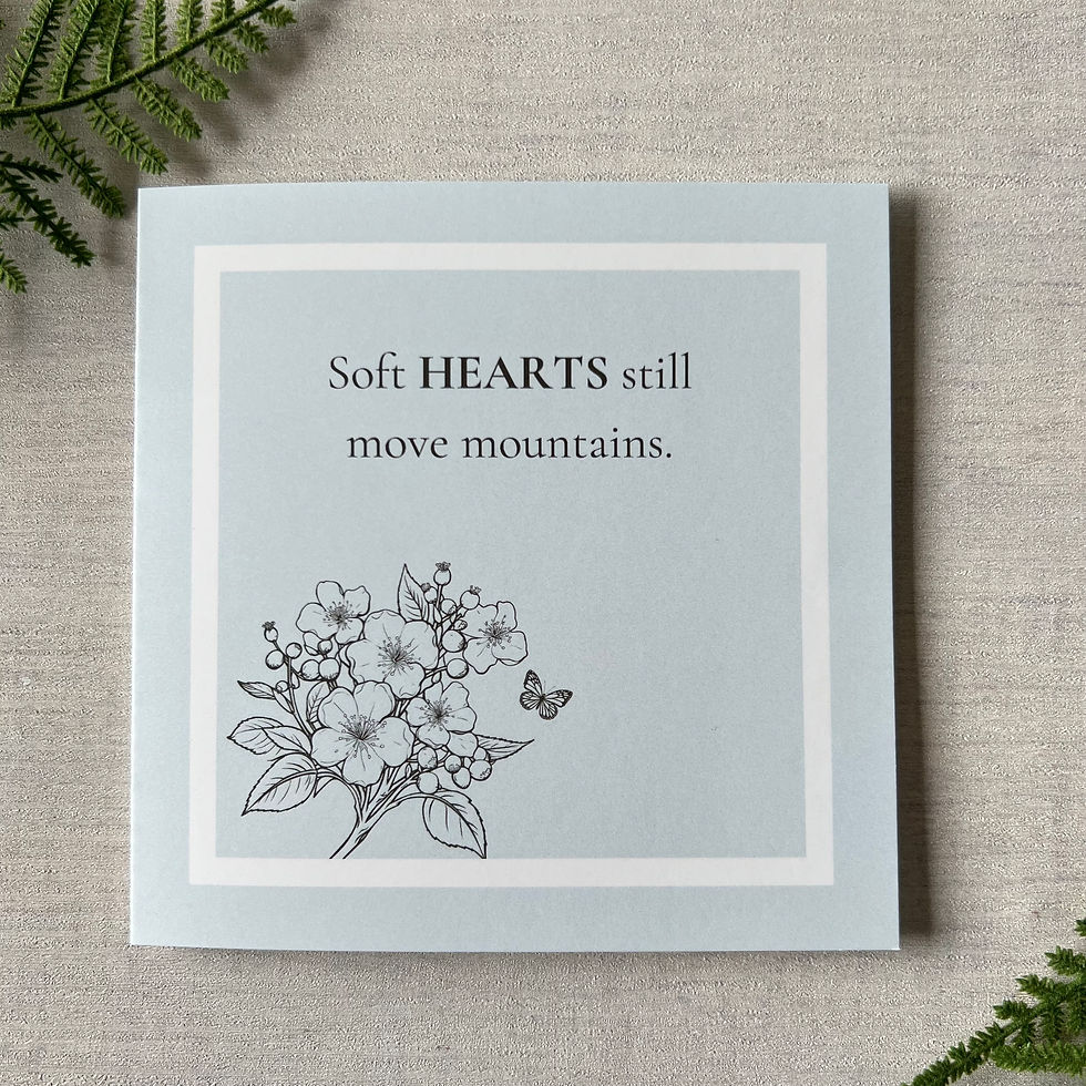 Thumbnail: SOFT HEARTS Pale Blue Affirmation Greeting Card 5x5 Inch