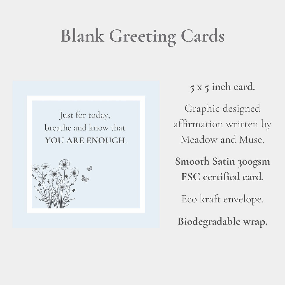 Thumbnail: YOU ARE ENOUGH Pale Blue Affirmation Greeting Card 5x5 Inch