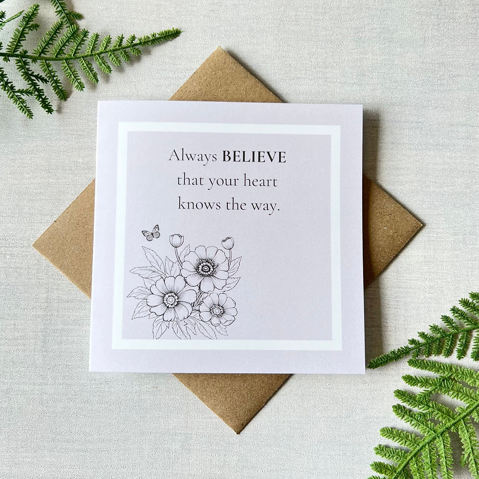 Thumbnail: Always Believe - Pale Lilac Affirmation Card – Inspirational 5x5 Blank Card – Uplifting Quote Card – Encouragement Card for H