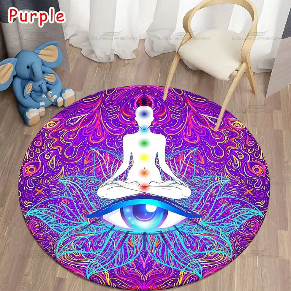 Thumbnail: Round Meditation Chakra Pattern Rug